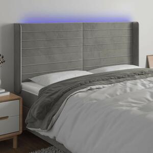 VidaXL Bársony Ágytámlá - LED-es - 163x16x118/128cm