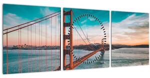 Kép - Golden Gate, San Francisco (órával) (90x30 cm)