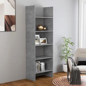 Betonszürke szerelt fa könyvszekrény 60 x 35 x 180 cm