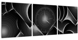 Fekete-fehér szív képe (órával) (90x30 cm)