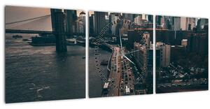 Manhattan képe (órával) (90x30 cm)