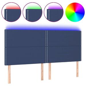 VidaXL kék szövet LED-es fejtámla 180x5x118/128 cm