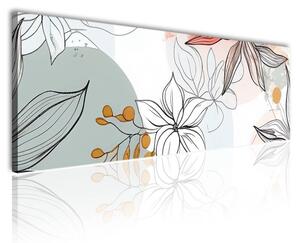 150x50 cm - Absztrakt pasztel virág illusztráció vászonkép