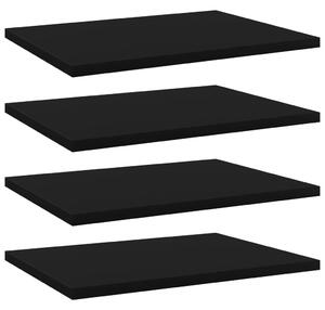 4 db fekete szerelt fa könyvespolc 40 x 30 x 1,5 cm