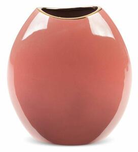Sibel kerámia váza Sötét rózsaszín/arany 22x12x25 cm