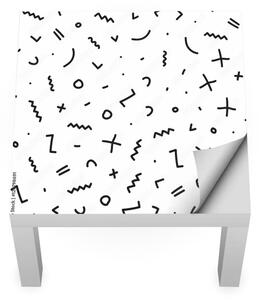 IKEA LACK asztal bútormatrica - fekete fehér jelek