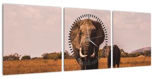 Kép - Az elefánt érkezése (órával) (90x30 cm)