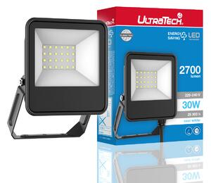 UltraTech LED reflektor 30Watt 4000K hidegfehér 2700 lumen 25000 óra LEDFL2700BK