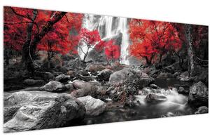 Kép - Vízesések az őszi tájban (120x50 cm)