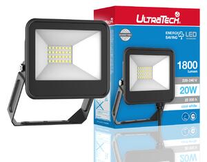 UltraTech LED reflektor 20Watt 4000K hidegfehér 1800 lumen 25000 óra LEDFL1800BK