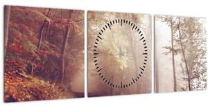 Kép - Őszi séta az erdőben (órával) (90x30 cm)
