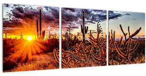 Kép - Arany sivatagi óra (órával) (90x30 cm)