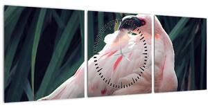 Kép - Flamingó (órával) (90x30 cm)