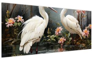 Kép - Fehér darvak (120x50 cm)