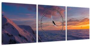 Kép naplementekor, Mt. blanc (órával) (90x30 cm)