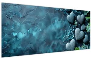 Kép - Szív alakú kövek (120x50 cm)