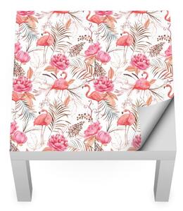IKEA LACK asztal bútormatrica - flamingók és barna levelek