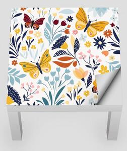 IKEA LACK asztal bútormatrica - nyári virágok és pillangók