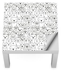 IKEA LACK asztal bútormatrica - doodle kutyák