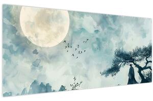 Kép - Telihold festmény (120x50 cm)