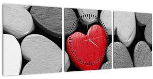 A fa szívék képe (órával) (90x30 cm)