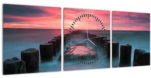 Kép - Sziklák a tenger (órával) (90x30 cm)