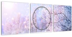 Kép - Fagyos tél (órával) (90x30 cm)