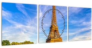 Kép - Eiffel-torony (órával) (90x30 cm)