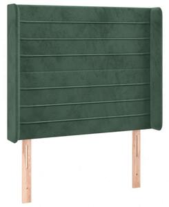 VidaXL sötétzöld bársony LED-es fejtámla 93x16x118/128 cm