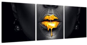 Kép - Női ajkak (órával) (90x30 cm)