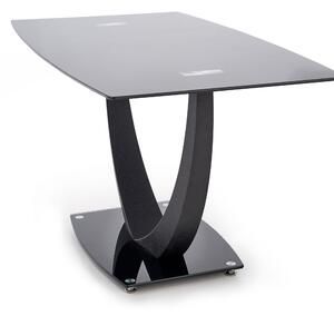 Asztal, Üveg és Fém Anton Fekete, H140xSz80xM75