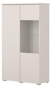 Könyvespolc Baletu 108, Ajtókkal, Zárt, Laminált forgácslap, Üveg, 140x80x35cm, Kasmír