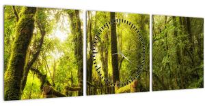Mohás dzsungel képe (órával) (90x30 cm)