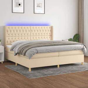 VidaXL Krémszínű Ágy LED-del - 200x200 cm