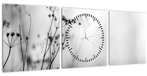 Kép - Réti virágok részlete (órával) (90x30 cm)