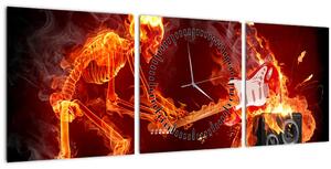 Kép - Zene a lángokban (órával) (90x30 cm)