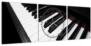 Zongora billentyű képe (órával) (90x30 cm)