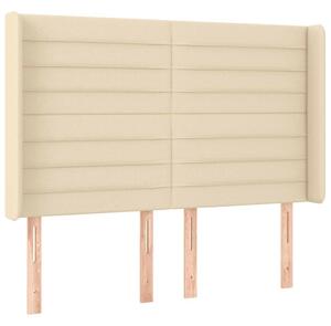 VidaXL LED Ágyfejtámla - Krémszínű Szövet - 147x16x118/128cm