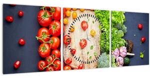 Kép - Zöldséggel teli asztal (órával) ()