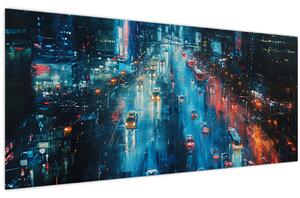 Kép - Nagyváros, olajfestmény (120x50 cm)
