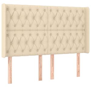 VidaXL Krémszínű Fejtámla Szárnyakkal - Szövet - 163x16x118/128 cm