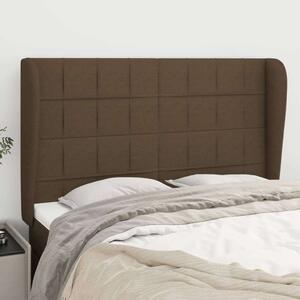 VidaXL sötétbarna szövet fejtámla szárnyakkal 147 x 23 x 118/128 cm