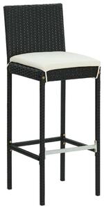 VidaXL Polyrattan Bárszék - 6 db - Fekete