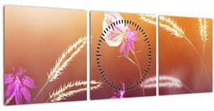 Kép - Rózsaszín pillangó (órával) (90x30 cm)