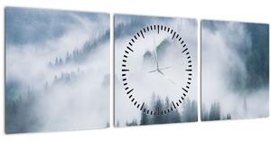 Kép - Fák a ködben (órával) (90x30 cm)