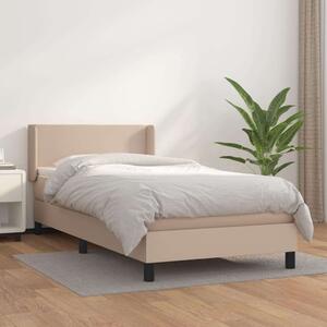 VidaXL cappuccino színű műbőr rugós ágy matraccal 90 x 200 cm