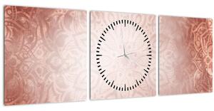 Kép - Rózsaszín mandala (órával) (90x30 cm)