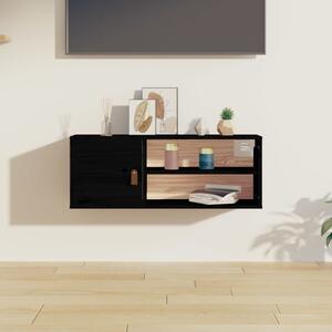 Fekete tömör fenyőfa faliszekrény 80 x 30 x 30 cm
