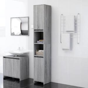 VidaXL szürke sonoma színű szerelt fa fürdőszobaszekrény 30x30x100 cm
