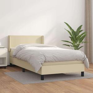 VidaXL krémszínű műbőr rugós ágy matraccal 100 x 200 cm